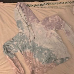 VOLCOM | Medium (US 8) | Pink and Blue Tied-Dye Hoodie